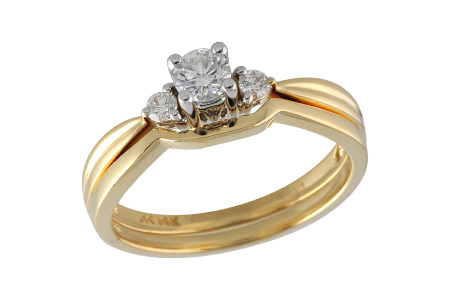 14KT Gold Two-Piece Wedding Set